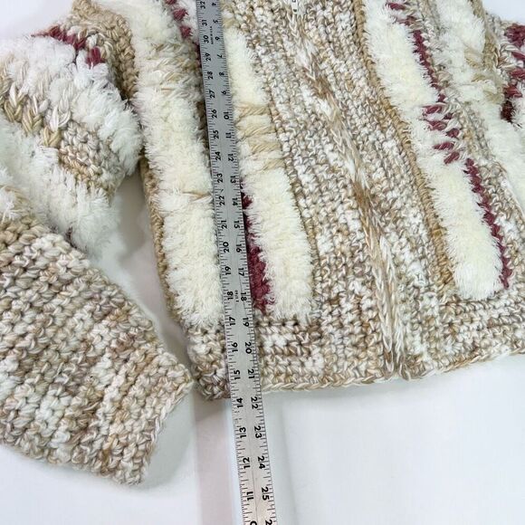 le sweater Jacket Womens Medium Multicolor Handknit Long Sleeve Boho Festival - Picture 4 of 8